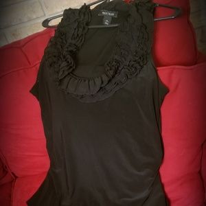 White House Black Market Sleeveless Ruffle Top